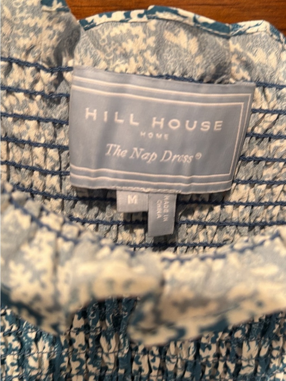 Hill House Blue and White Smocked Nap Dress - Picture 2 of 2